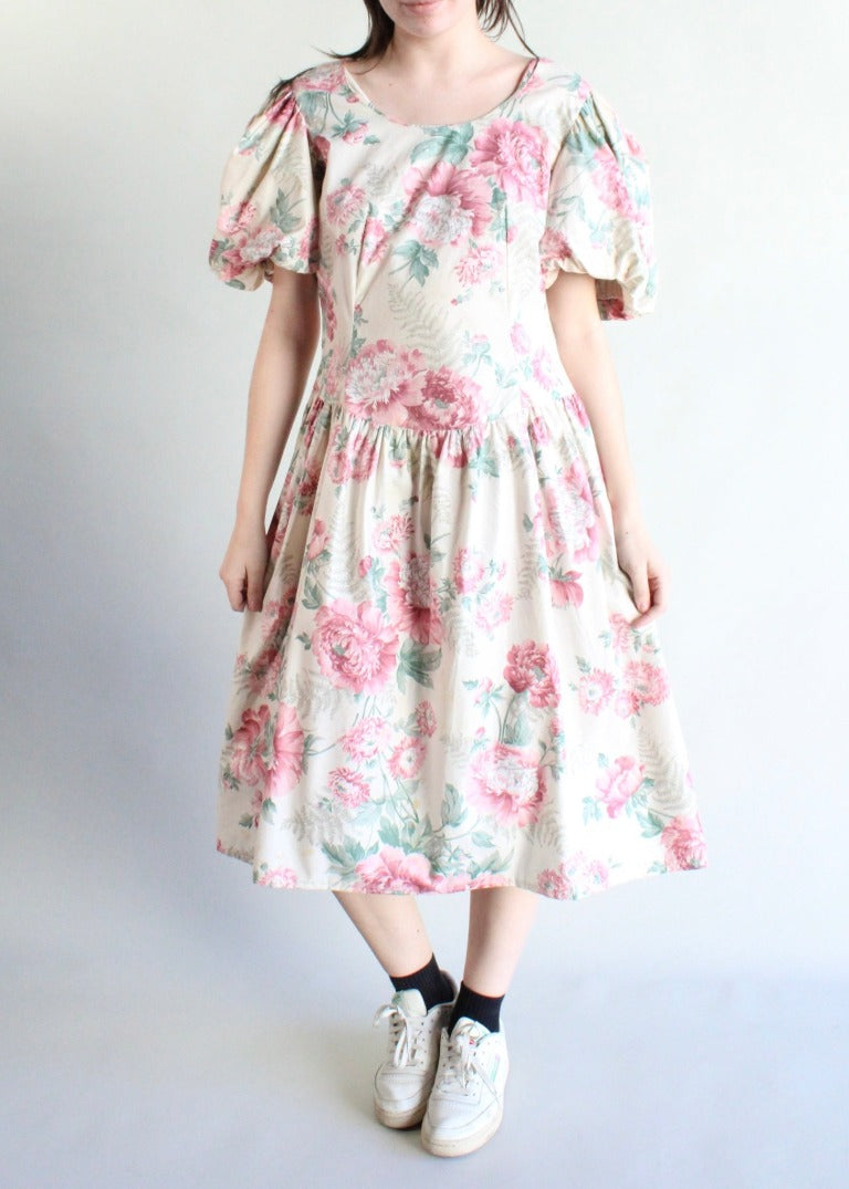 Vintage Floral Dress D0459
