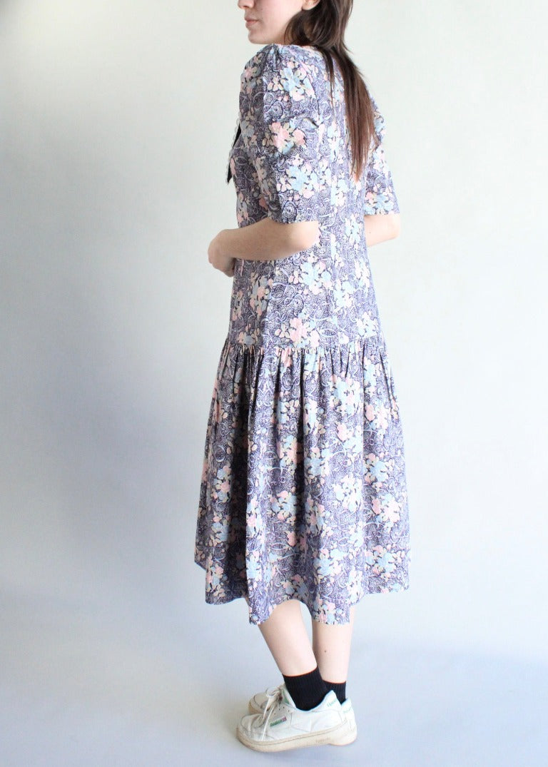Vintage Floral Dress D0462