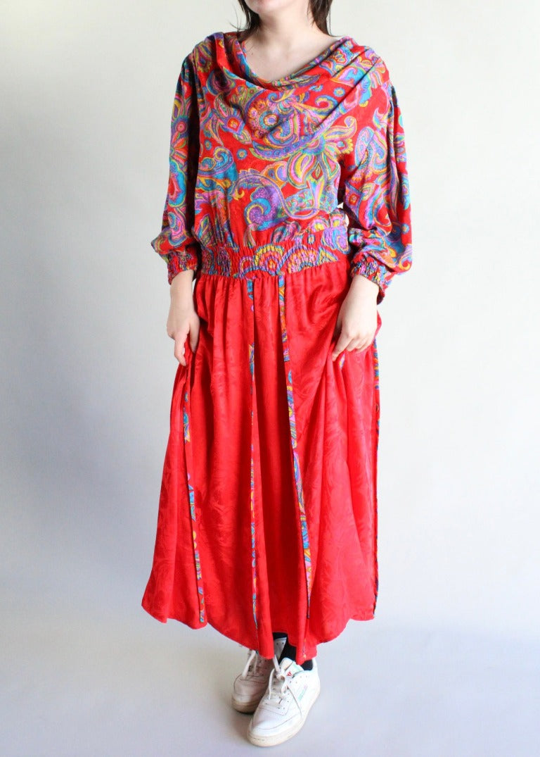 Vintage Paisley Dress D0470