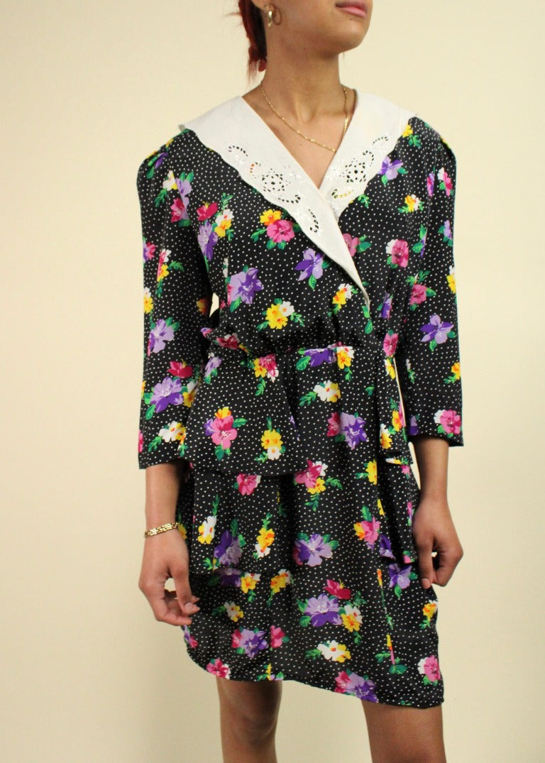 Vintage Floral Dress D0455
