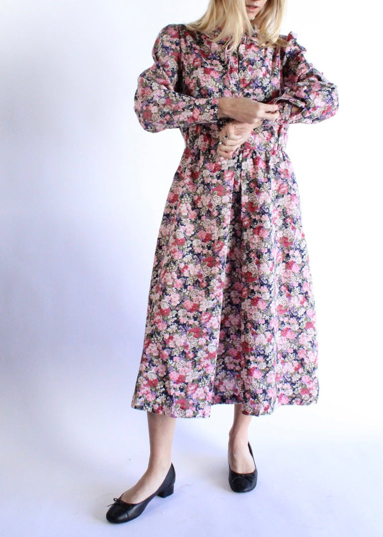 Vintage Floral Dress D0127