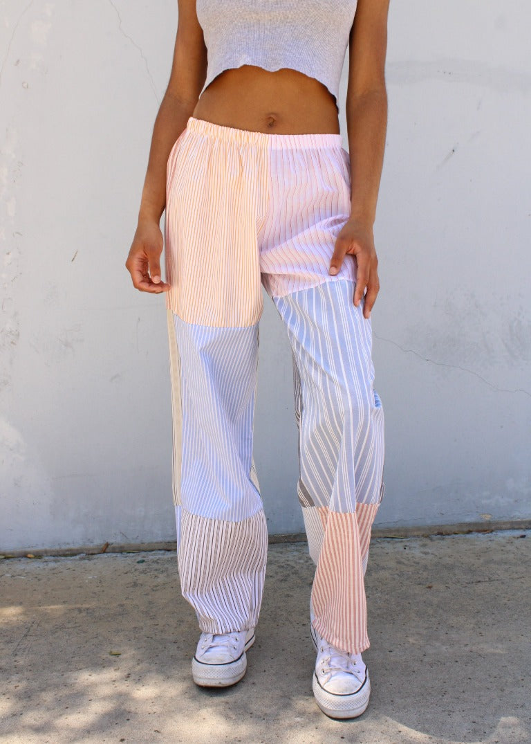 RCYCLD Stripe Pieced Pants